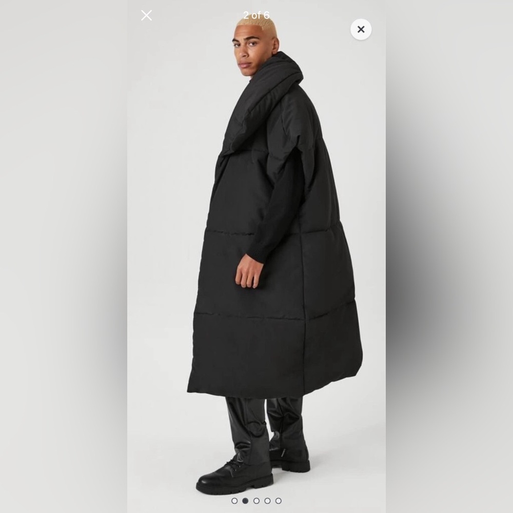 Oversized Longline Puffer Vest for Men’s XL - Forever21